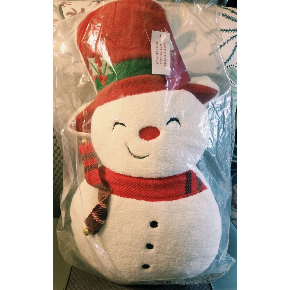 Jo-Ann Place & Time Holiday Snowman Decorative Christmas Throw Pillow 11"x19"